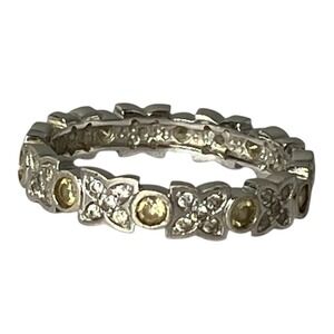 Sterling Silver Butterfly‎ Cubic Zirconia Eternity Ring Size 7